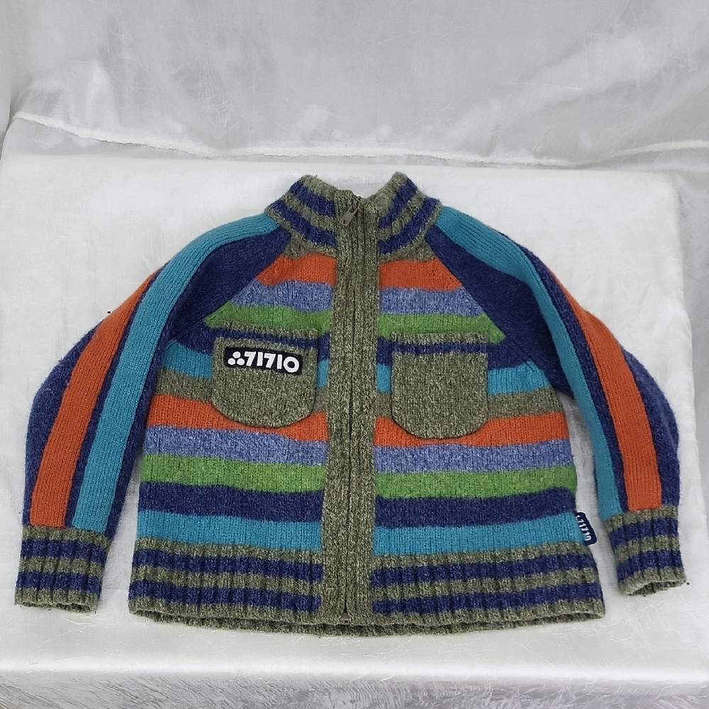 Vintage Oilily Lambswool Campfire Cardigan Sweater Size 2T